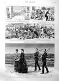 Original Old Antique Print 1886 Ireland Bulgaria Elections Montenegrin Peasants