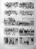 Original Old Antique Print 1886 Humours Campaigning Upper Burmah Siers Natives