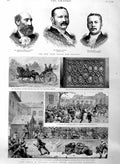 Old Antique Print 1886 Bulgaria Elections Mayor Hanson Isaacs Kirby Men 19th