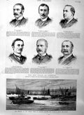 Old Antique Print 1886 Fishing Boats Arklow Ireland Commons Jarvis Baird 19th