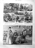 Original Old Antique Print 1886 Highgate Woods Faggots Churchyard Ladies K 19th