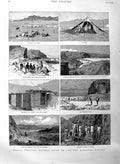 Original Old Antique Print 1886 India Defence Kandahar Railway Duff Bridge Fort