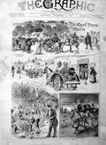 Original Old Antique Print 1886 Go Cart Picnic Malta Horse 19th