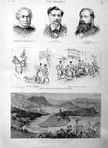 Original Old Antique Print 1886 Bulgaria Tirnova Sobranie Boileau Bert Guth 19th