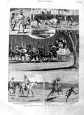 Old Antique Print 1886 Queensland Australia Diamantina River Cattle Horse 19th