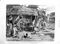 Original Old Antique Print 1886 Lady Art Student Holiday Painting Farm C 19th