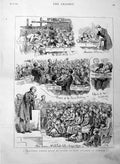 Original Old Antique Print 1886 Christmas Dinner Actors Poor Children Lambeth