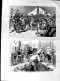 Antique Old Print *3098 1887 Westminster Play Children Troopship Rope Quoits