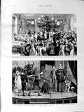 Original Old Antique Print 1887 Christmas Jenny Lind Hospital Norwich Norwood