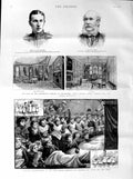 Original Old Antique Print 1887 Punch Judy London Hospital Dowgate Balfour Mole