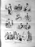 Original Old Antique Print 1887 Chiromancy Lady Man Romance Reverend Dabble