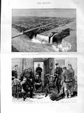 Old Antique Print 1887 Niagara Falls Tunnel Furs Olga Bay Asiatic Russia 19th