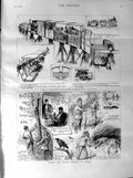 Original Old Antique Print 1887 Lartigue Single-Rail Railway Corea Siers Birds