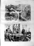 Original Old Antique Print 1887 Dacoits Burma Stanley Freedom London Guildhall