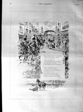 Original Old Antique Print 1887 Siers Marching Street Music Poem 19th