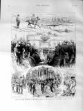 Old Antique Print 1887 China Squadron Soiree Naval Vladivostock Russian 19th