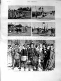 Old Antique Print 1887 Costume Calico Ball Valparaiso Madras Fire Animals 19th