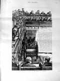 Old Antique Print 1887 Reporters Gallery House Commons Parliament Scene 19th