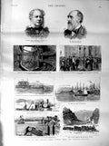 Original Old Antique Print 1887 Dunsford Rylands Theatre Isthmus Railway 19th