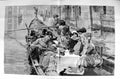 Original Old Antique Print 1887 Venetian Al Fresco Children Boat Picnic Family