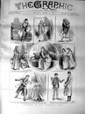 Original Old Antique Print 1887 Earthquake Cannes France Family Escape 19th