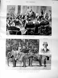 Original Old Antique Print 1887 Banquet Conservative Willis Prince LeopIndia