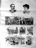 Original Old Antique Print 1887 Madame Christine Nilsson Earthquake Italy Diano