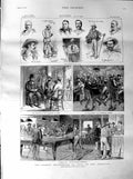 Original Old Antique Print 1887 GTransvaal Barberton President Billiard Saloon