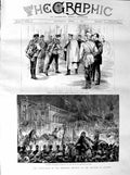 Original Old Antique Print 1887 Prince Wales Railway Berlin Emperor Germany