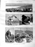 Old Antique Print 1887 Queen Cannes Villa Edelweiss Duke Albany Fountain 19th