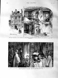 Original Old Antique Print 1887 College Preceptors Bloomsbury Westminster 19th