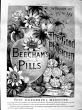 Original Old Antique Print 1887 Advertisement Beechams Pills Medicine Flowers