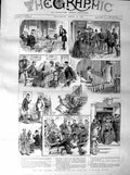 Original Old Antique Print 1887 Easter Volunteer Siers Hotel Middlesex Black