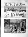 Original Old Antique Print 1887 Covent Theatre Trovatore Ravelli Sports Burma