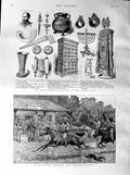 Original Old Antique Print 1887 Horse Racing Australia Anglo-Jewish Albe 19th