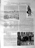 Original Old Antique Print 1887 Jubilee George Iii Dinner Mansion Hous Victorian