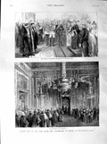 Old Antique Print 1887 Lord Mayor London Buckingham Palace Jubilee Queen 19th