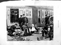 Original Old Antique Print 1887 Sham Railway Accident Waterloo Ambulanc 19th