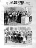 Old Antique Print 1887 Queen London Mansion House People'S Palace Hanson 19th