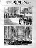Original Old Antique Print 1887 House Commons Bishop Ripon Church Westminster