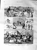 Old Antique Print 1887 Queen Jubilee Abbottabad Punjaub Durbar Goorkhas 19th