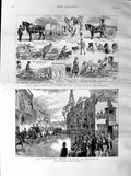 Old Antique Print 1887 Cart Horse Show Albert Olympia Prince Dorchester 19th
