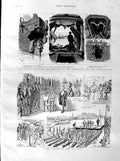 Old Antique Print 1887 Eton Boat Race Ships Crash Celtic Britannic York 19th