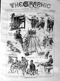 Old Antique Print 1887 Navy Sham Fight Portsmouth Lord Charles Beresford 19th