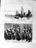 Old Antique Print 1887 Jubilee Yacht Race Britain Anne Redhill Symphony 19th