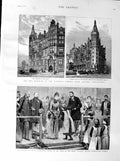 Old Antique Print 1887 Princess Wales Asylum Wandsworth Liberal Whitehall 19th