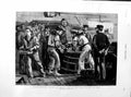 Original Old Antique Print 1887 Man War Ship Sailors Rations Grog Jubilee Queen