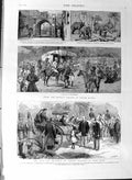 Old Antique Print 1887 Fete Children London Hyde Park Burma Troops Bombay 19th