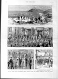 Original Old Antique Print 1887 Prince Victor Prince George Dublin Cochrance