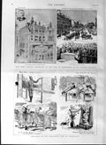 Original Old Antique Print 1887 Volunteers Wimbledon Library Edinburgh Carnegie